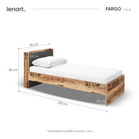Wymiary Łóżka młodzieżowego Fargo 90x200