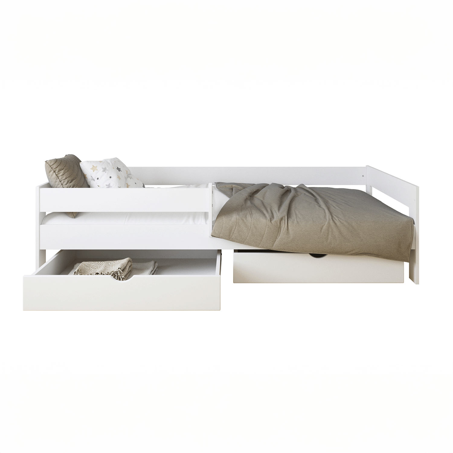 Łóżko 200x90 MILA, do pokoju dziecięcego, w kolorze Białym