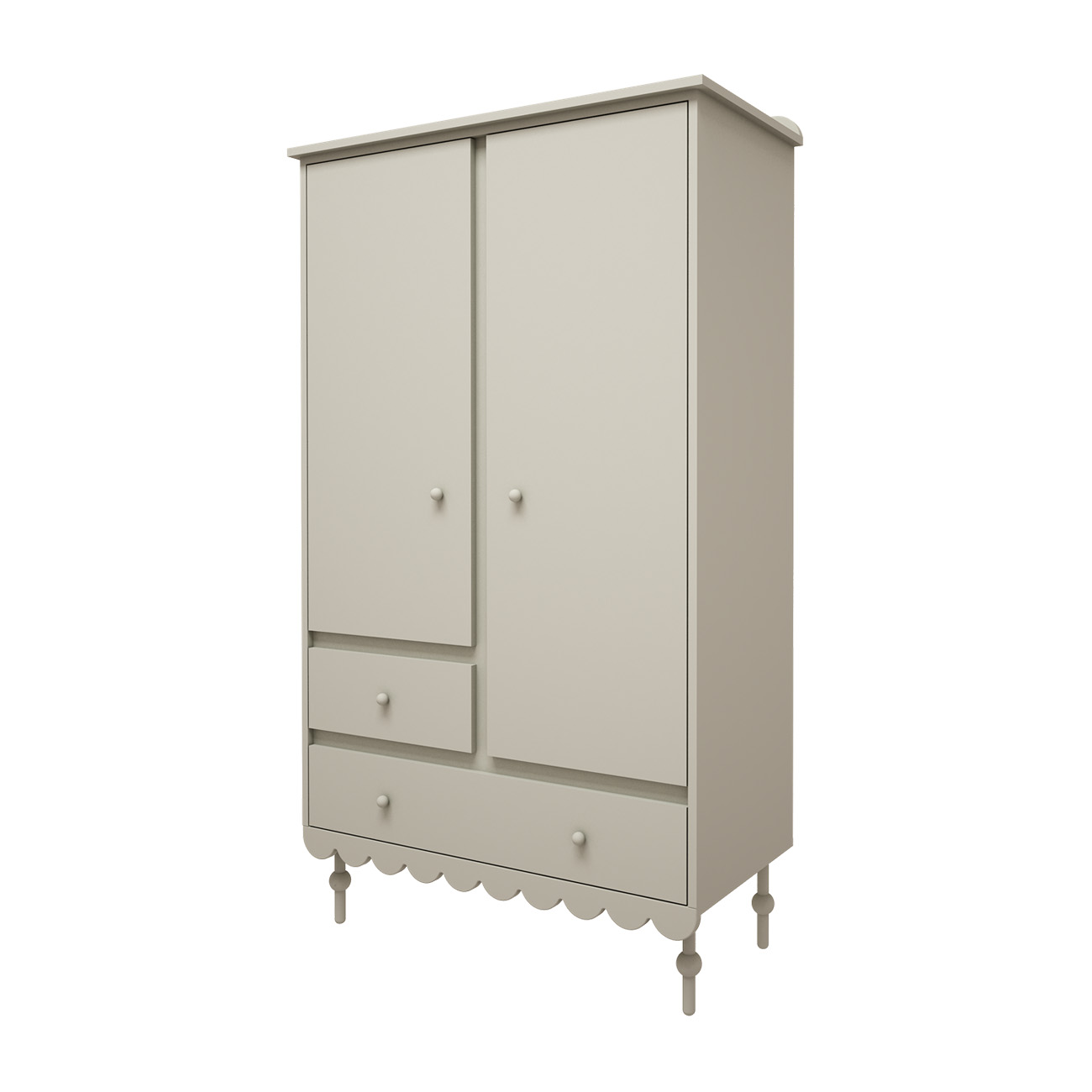 Szafa 2-drzwiowa z szufladami do pokoju dziecięcego lub młodzieżowego w kolorze oliwkowym - Perspektywa