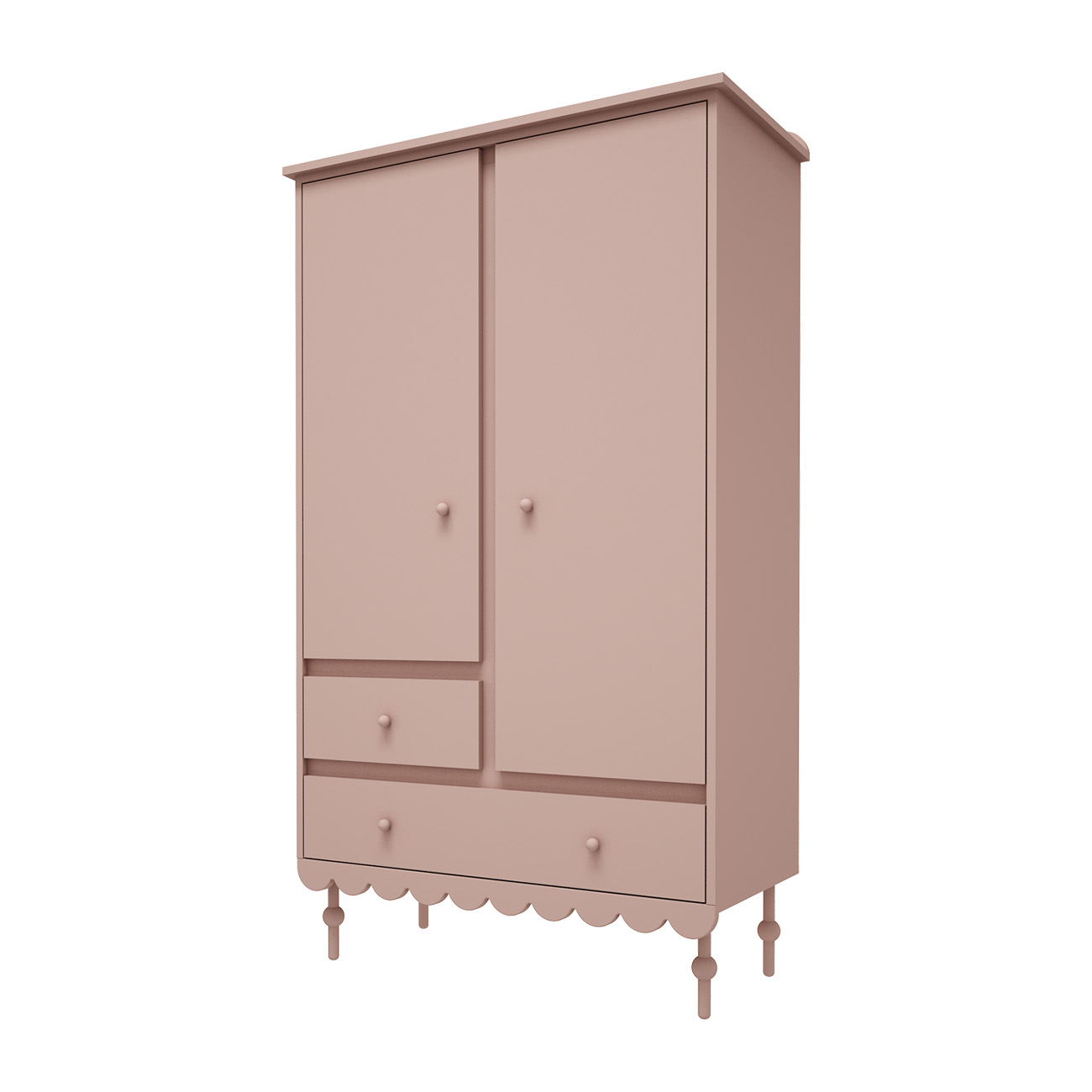 Szafa 2-drzwiowa z szufladami do pokoju dziecięcego lub młodzieżowego w kolorze różowym - Perspektywa