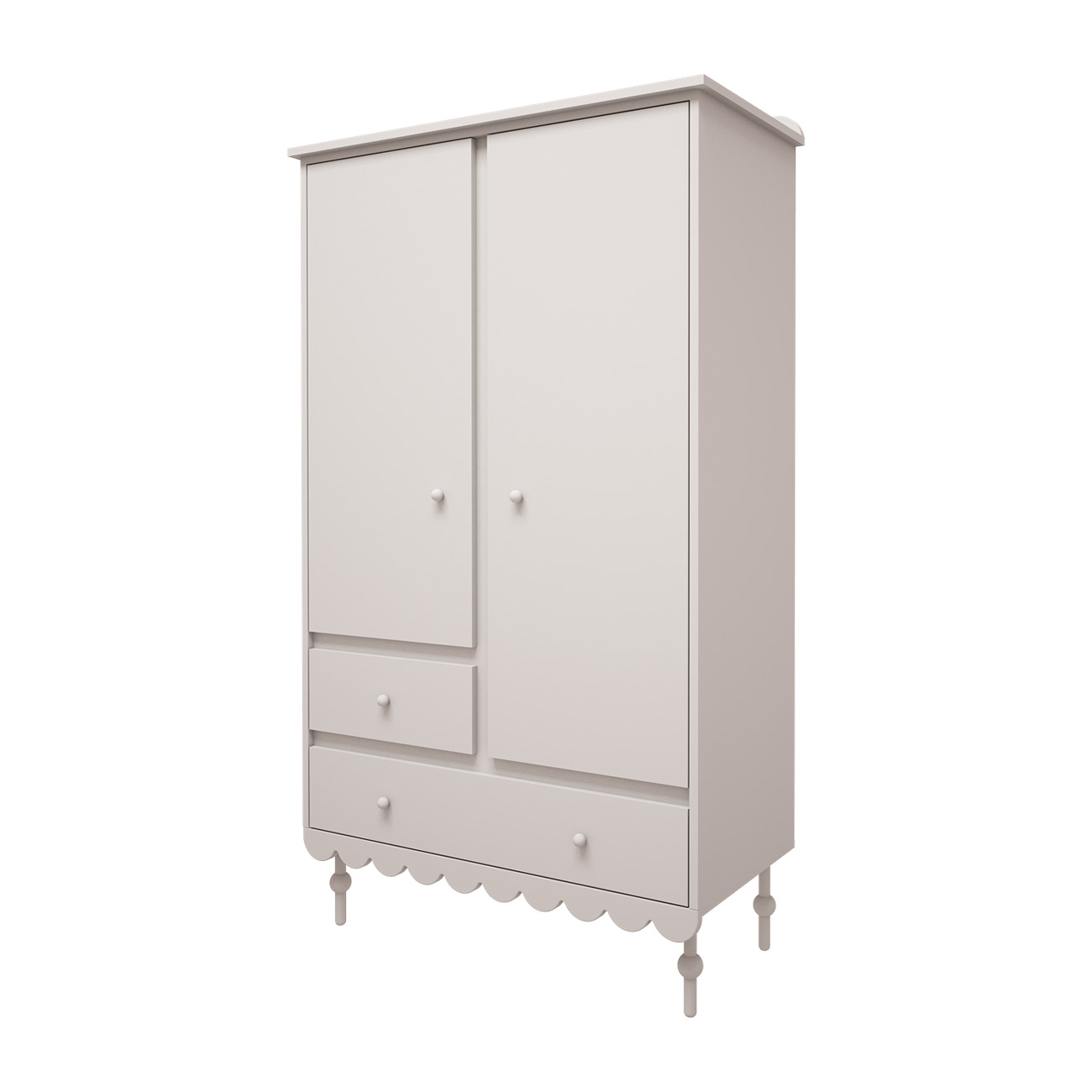 Szafa 2-drzwiowa z szufladami do pokoju dziecięcego lub młodzieżowego w kolorze białym - Perspektywa