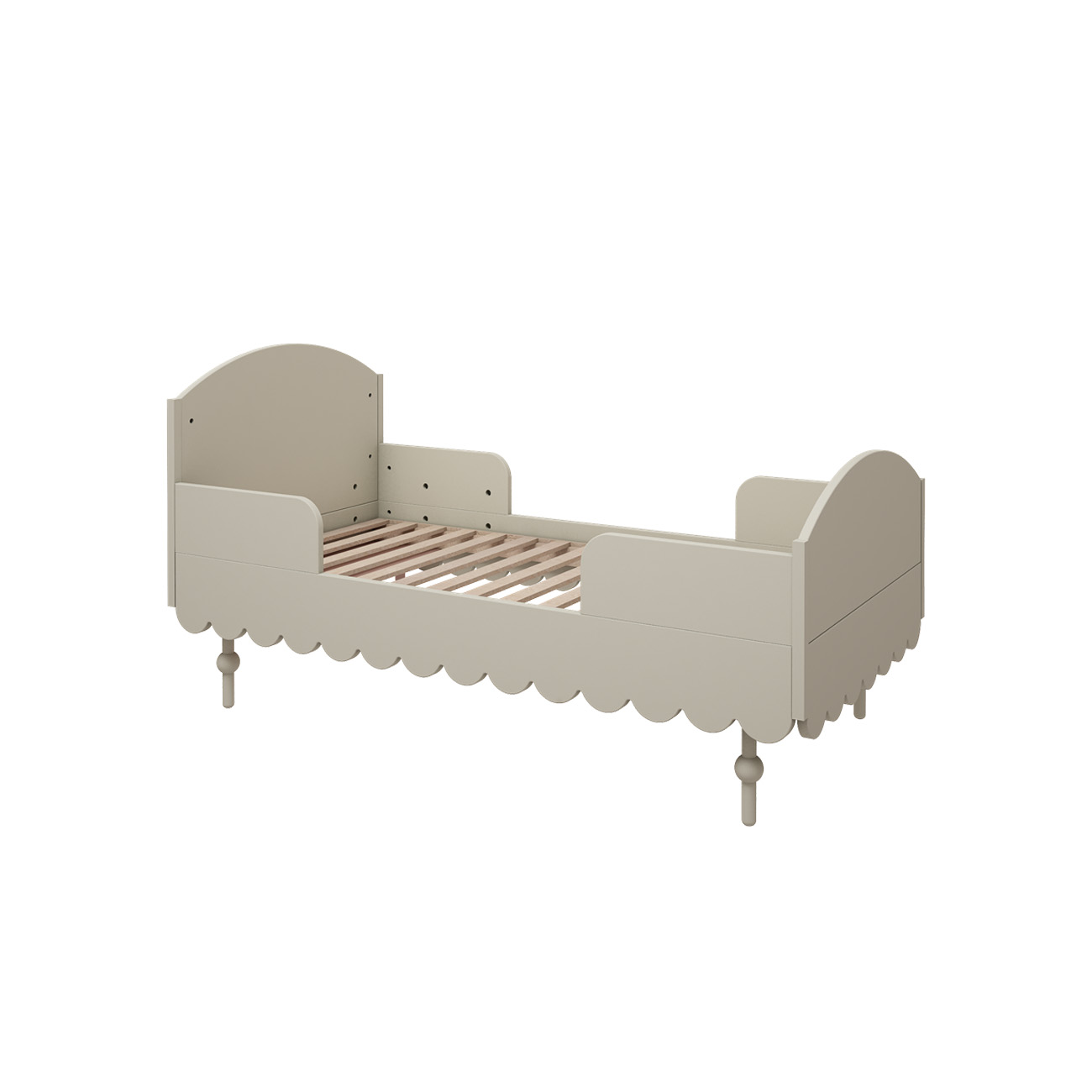 Łóżeczko 140x70 cm do pokoju dziecięcego z funkcją tapczanika w kolorze oliwkowym