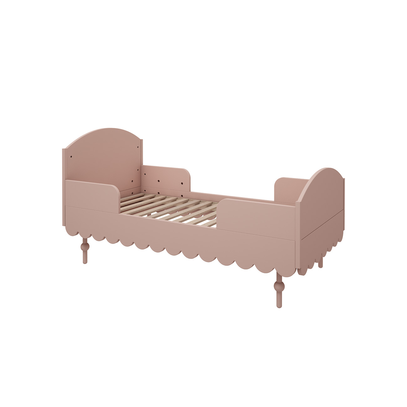 Łóżeczko 140x70 cm do pokoju dziecięcego z funkcją tapczanika w kolorze różowym