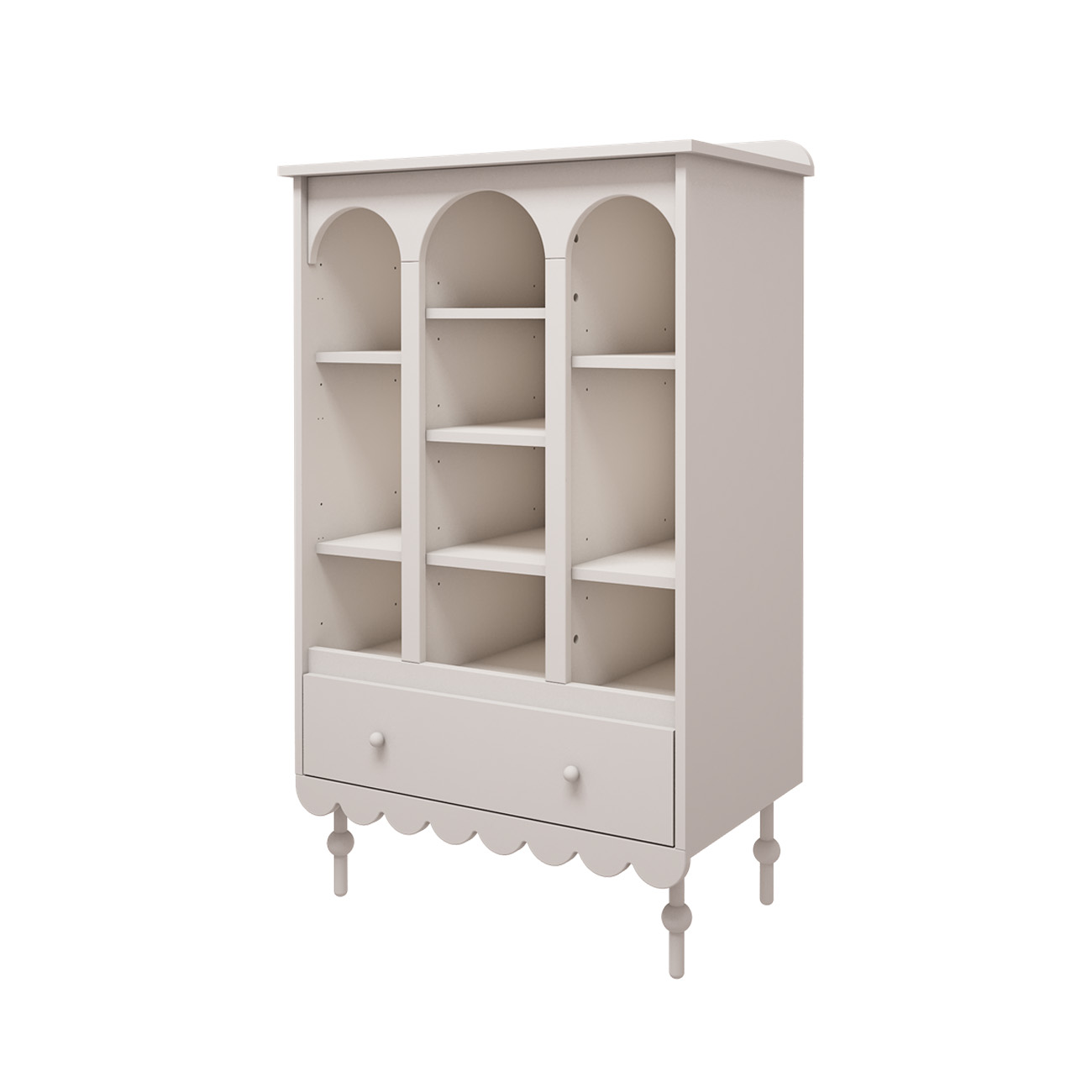 Regał z szufladą do pokoju dziecięcego w kolorze białym - Perspektywa