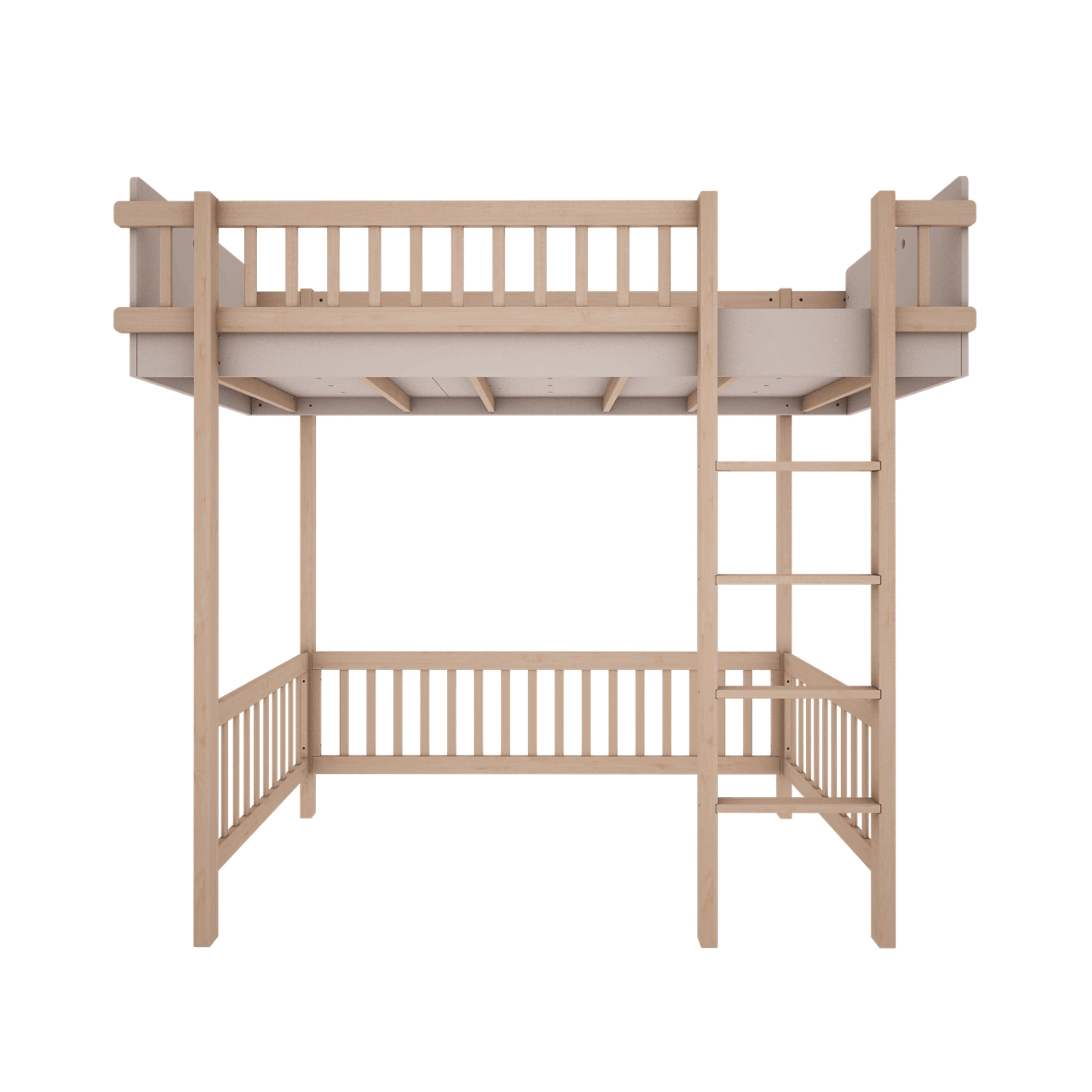 Łóżko na antresoli 200x90 cm do pokoju dziecięcego lub młodzieżowego w kolorze kaszmir