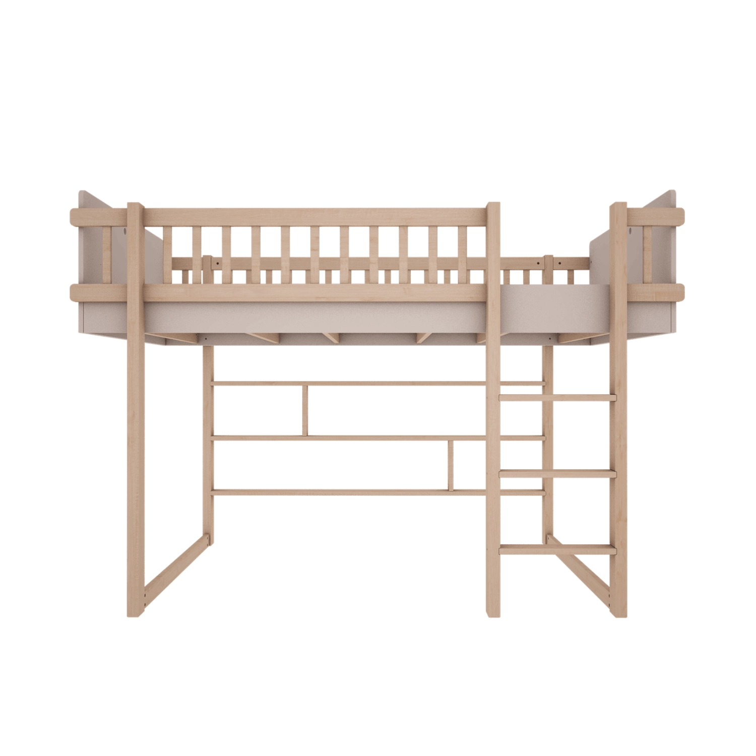 Łóżko na antresoli 200x90 cm do pokoju dziecięcego lub młodzieżowego w kolorze kaszmir