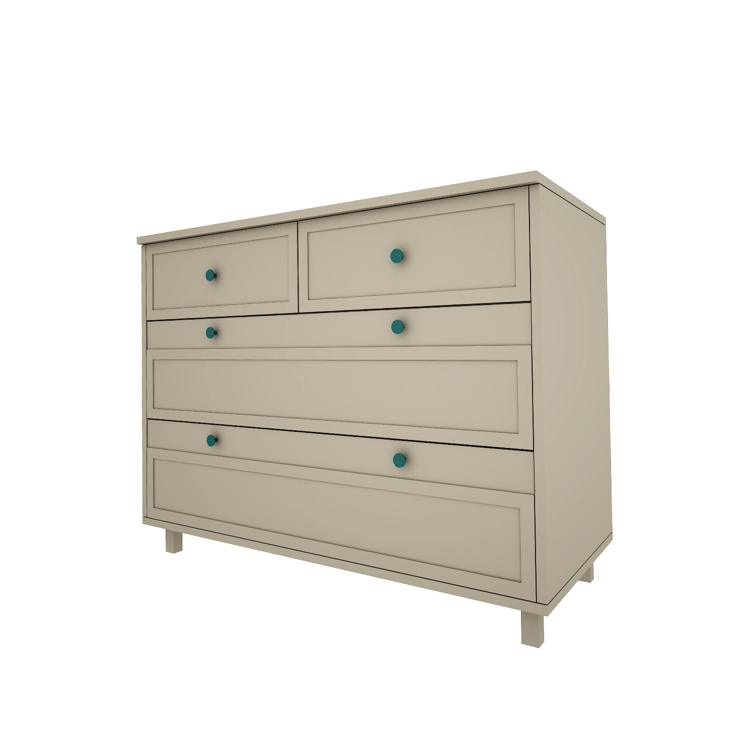 Komoda z szufladami do pokoju dziecięcego lub młodzieżowego w kolorze eukaliptus - Perspektywa