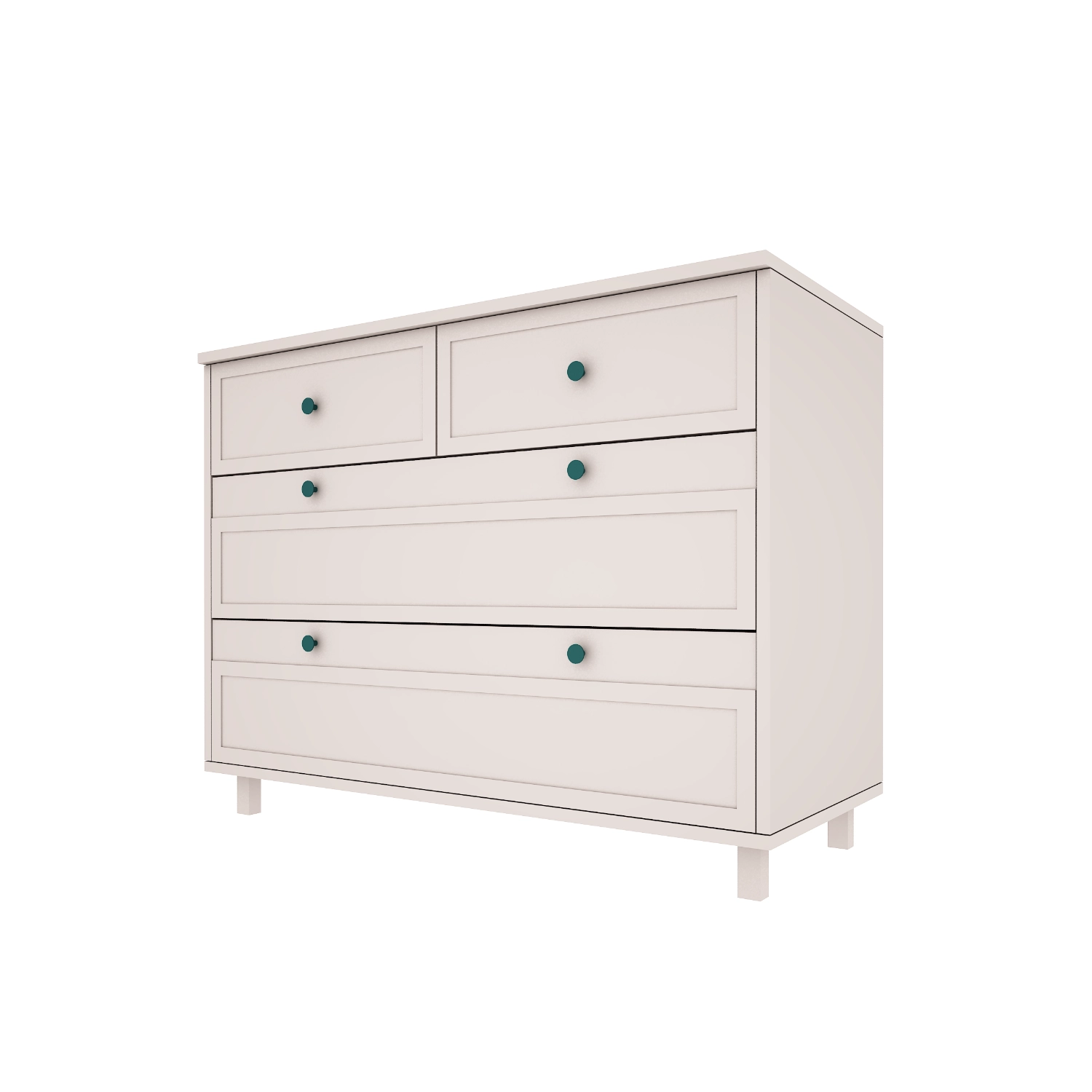 Komoda z szufladami do pokoju dziecięcego lub młodzieżowego w kolorze kaszmir - Perspektywa