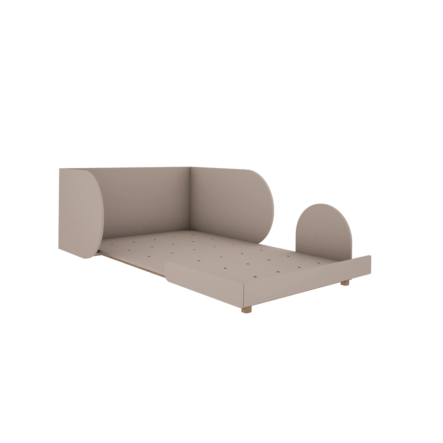 Łóżko 160x90 cm Bloom do pokoju dziecięcego lub młodzieżowego w kolorze kaszmir + dąb - Perspektywa