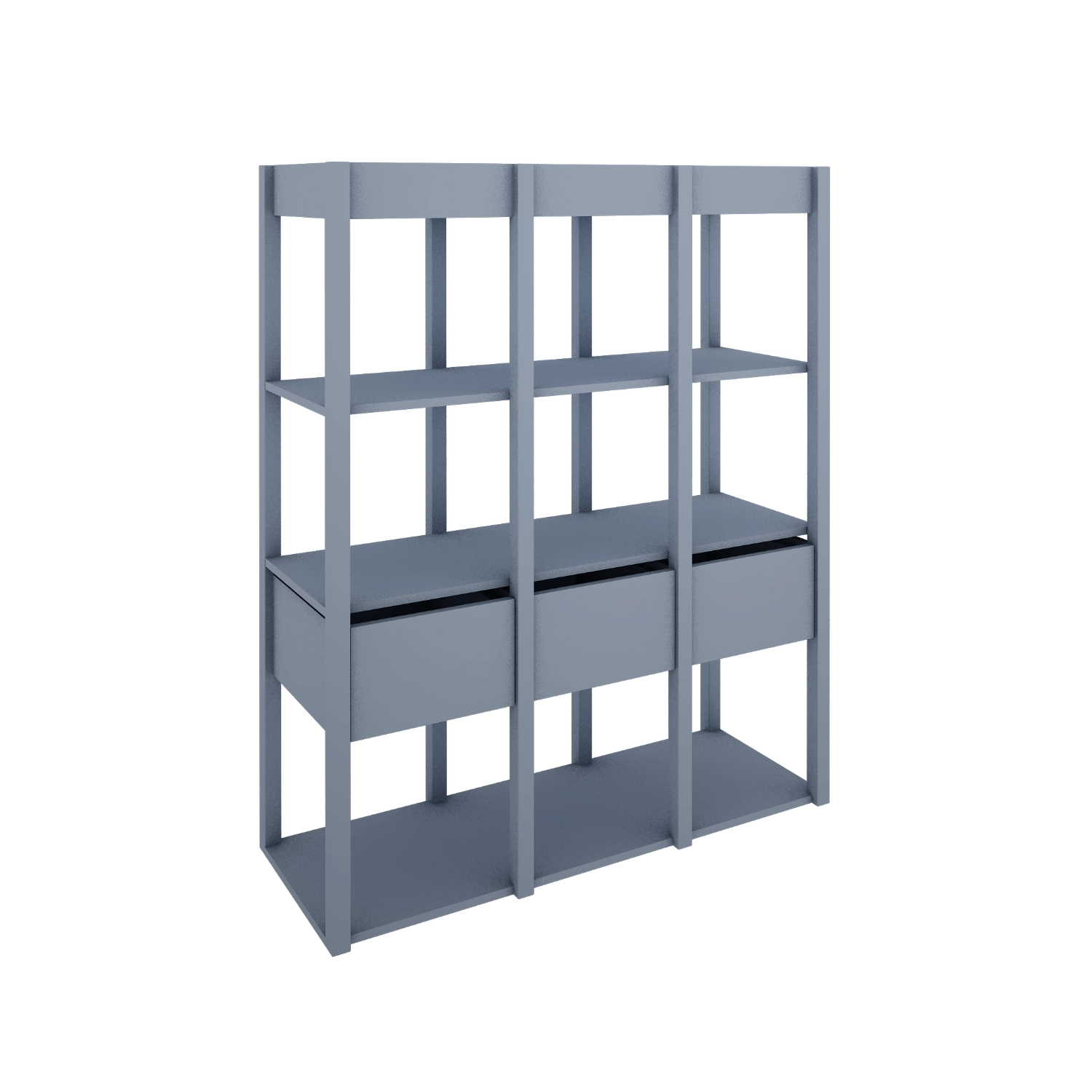 Regał Tweens z szufladami do pokoju dziecięcego lub młodzieżowego w kolorze Zgaszony Niebieski - Perspektywa