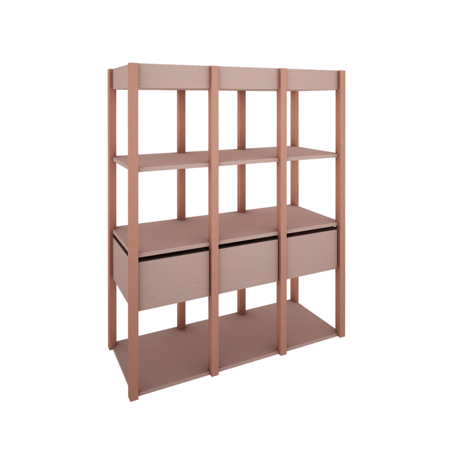 Regał Tweens z szufladami do pokoju dziecięcego lub młodzieżowego w kolorze Pudrowy Róż - Perspektywa