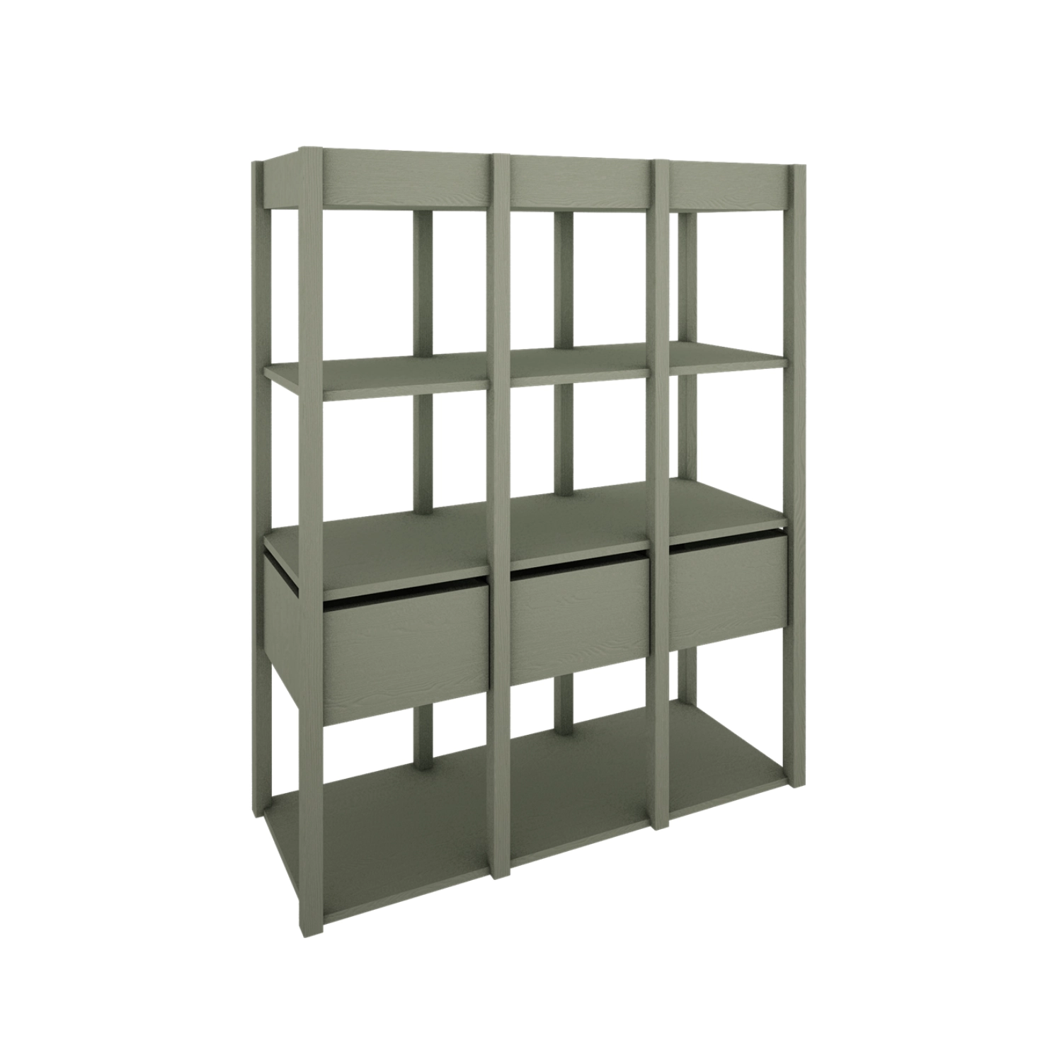 Regał Tweens z szufladami do pokoju dziecięcego lub młodzieżowego w kolorze Eukaliptus - Perspektywa