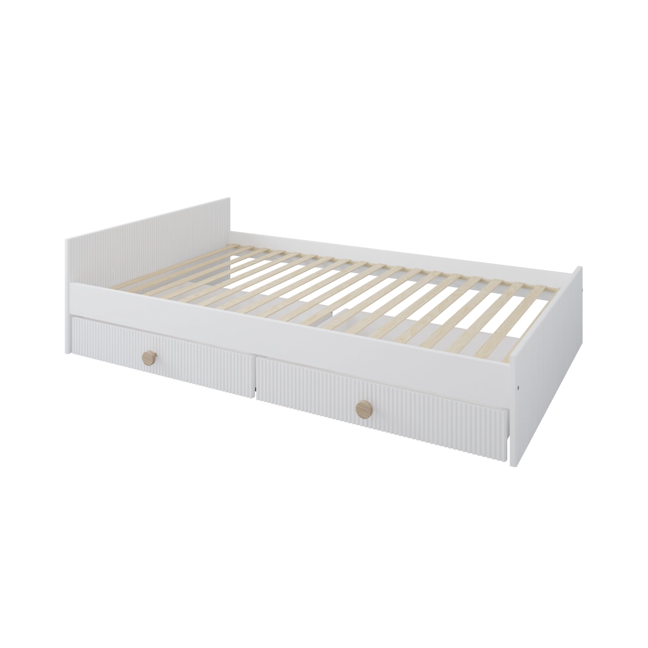 Łóżko Cozy LOFT 200x120 z szufladami do pokoju dziecięcego lub młodzieżowego w kolorze białym