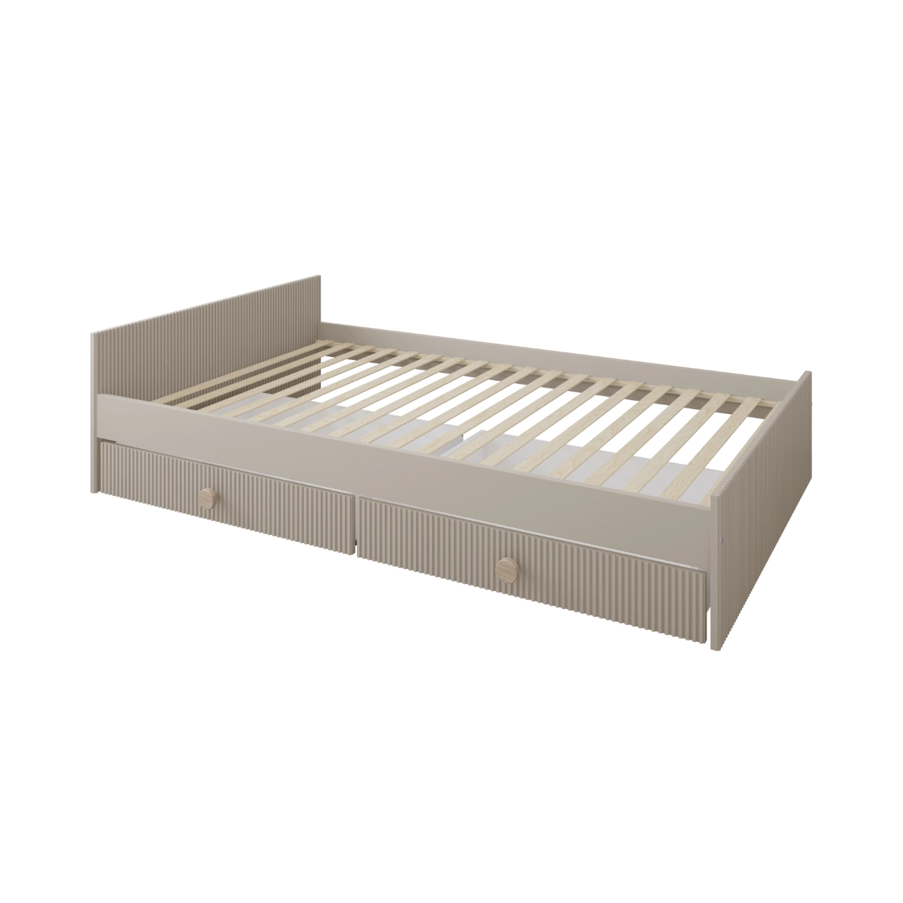 Łóżko Cozy LOFT 200x120 z szufladami do pokoju dziecięcego lub młodzieżowego w kolorze kaszmir