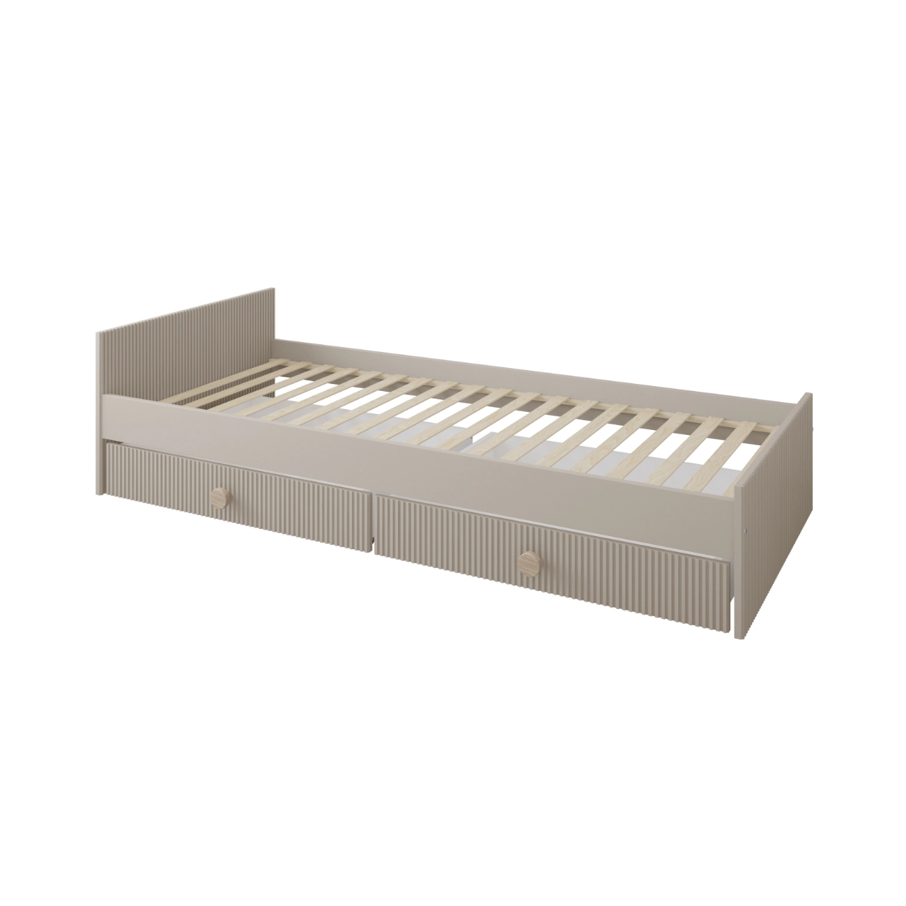 Łóżko Cozy LOFT 200x90 z szufladami do pokoju dziecięcego lub młodzieżowego w kolorze kaszmir