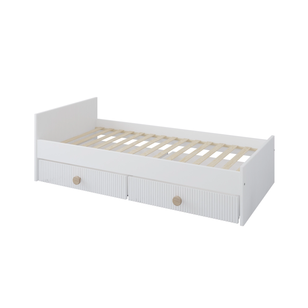 Łóżko Cozy LOFT 160x80 z szufladami do pokoju dziecięcego w kolorze białym