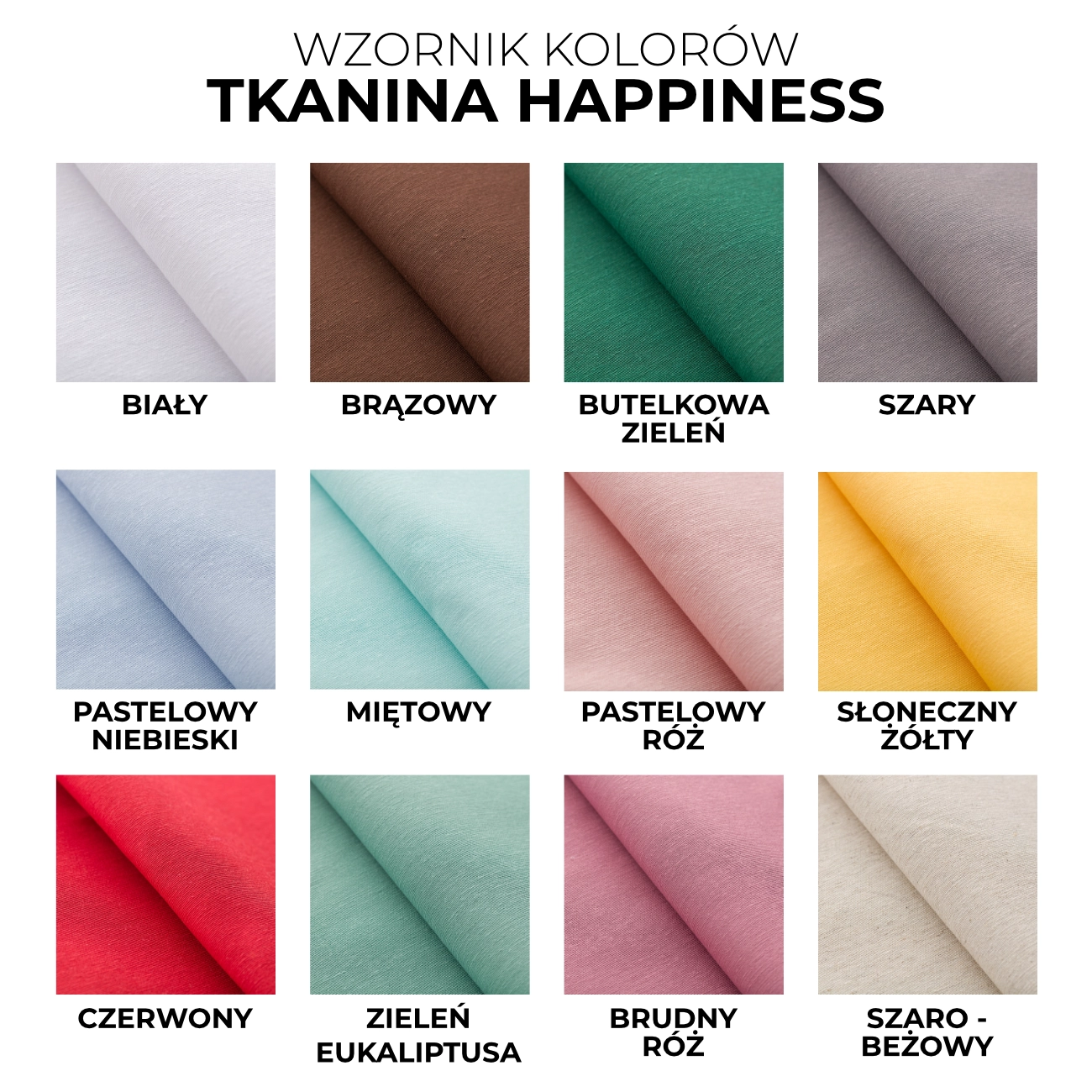 Kolory tkaniny Happiness dostępne dla baldachimu