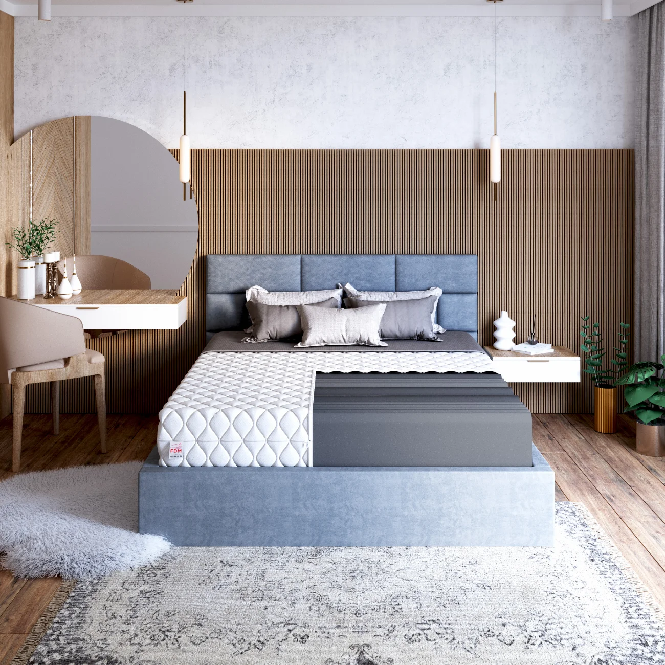 Wysoki i twardy materac LIVIA MAX PLUS